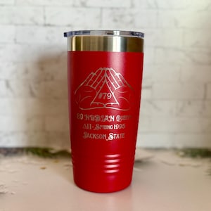 Vaso Delta Sigma Theta de 20 oz, estándar o personalizado, escudo grabado, color a elegir, regalo para hermandad imagen 9