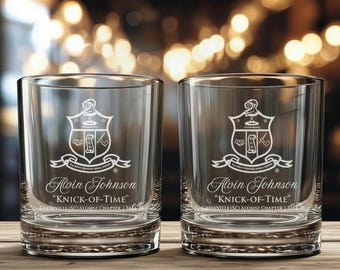 Kappa Alpha Psi Engraved Glasses, 10.5oz or 13.5oz, Personalized Fraternity Gift