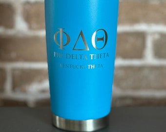 Custom Engraved Greek Tumbler | 20 oz Fraternity Tumbler | Sorority Tumbler | Gift for Fraternity | Gift for Sorority | Greek Gift Idea