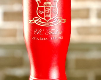 Kappa Alpha Psi Custom Pilsner Glass | Personalized Engraved Beer Glass | Willie Becher Glass | Personalized Greek Drinking Glasses |