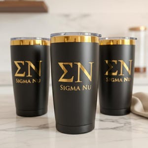 Sigma Nu 20oz Tumbler, Engraved Crest, Standard or Personalized