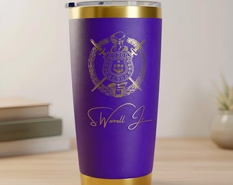 Vaso Omega Psi Phi de 20 oz, grabado personalizado, estándar o personalizado, regalo de fraternidad