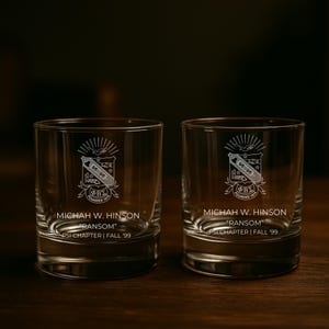 Custom Engraved Phi Beta Sigma Rocks Glass: Fraternity Gift