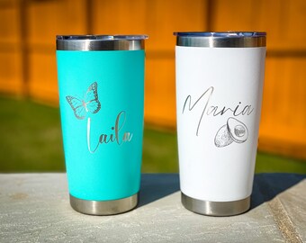 Custom Engraved Tumbler | Custom Logo Engraved Tumbler | Custom Name Tumbler | Vacation Travel Mug Gift | Engraved Monogram Cup