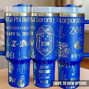 Custom Engraved Full Wrap Zeta Phi Beta Tumbler (40 oz)