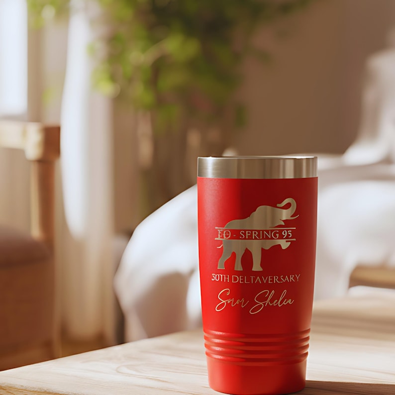 Vaso Delta Sigma Theta de 20 oz, estándar o personalizado, escudo grabado, color a elegir, regalo para hermandad imagen 8