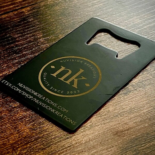 Custom Bottle Opener Business Card Etsy