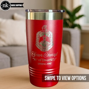Personalized Delta Sigma Theta Tumbler: Custom Engraved 20oz Sorority Cup