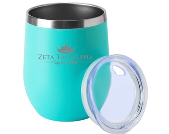 Custom Engraved Zeta Tau Alpha Wine Tumbler