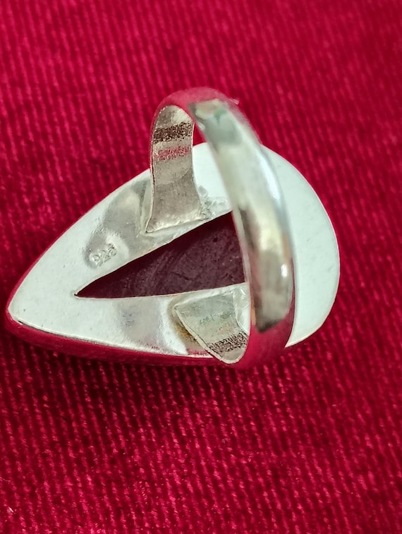 Vintage Simulated Ruby Ring - size 8.5- stamped 9… - image 14