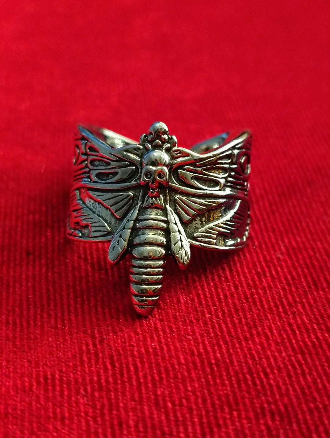 Hawk Moth Rings Vintage Style Goth Moth Ring/ Size 11/ Adjustable - Etsy