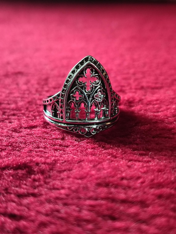 Cathedral Window Adjustable Ring: Vintage - image 6