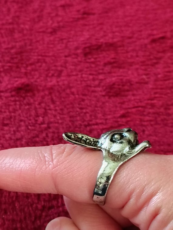 Adjustable Vintage Rabbit Ring - image 8