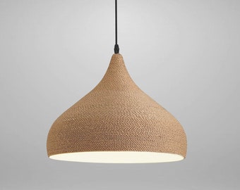 Handwoven Hemp Rope Pendant Light – Boho Kitchen Lighting