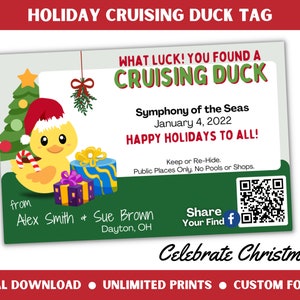 Christmas Cruising Duck Tags Custom For You Digital Download Holiday Celebration Customizable Cruise Gift Winter Season