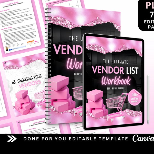 PLR Vendor List EBook Template, Done for you Template, This is a template that you can brand and resell to your audience, Ebook template