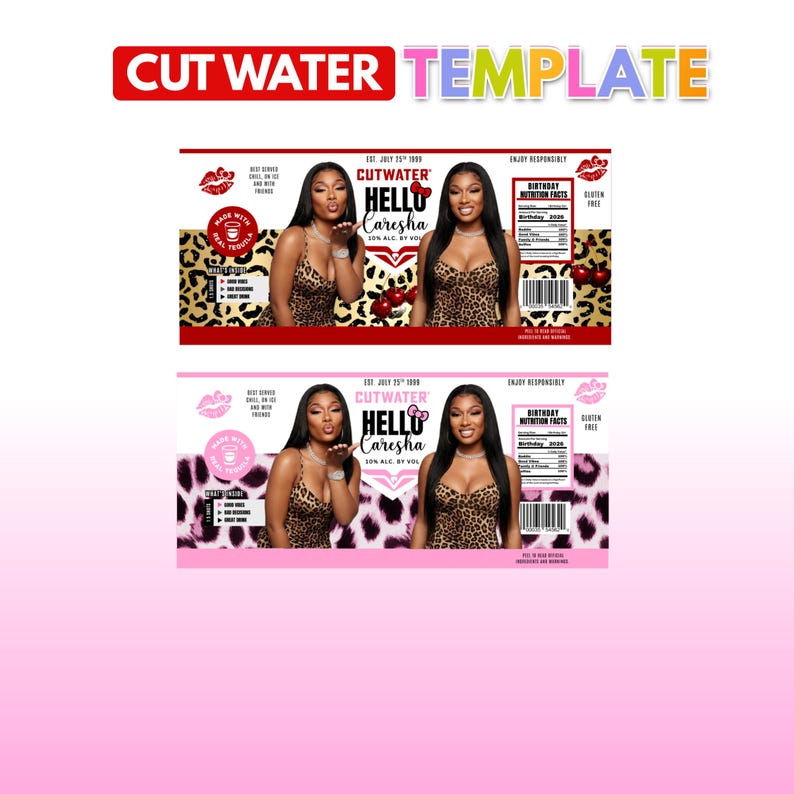 Cut Water Label Template - Etsy