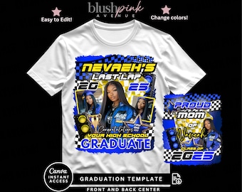 Camiseta de graduación "La última vuelta" / Camiseta de graduación editable en Canva / Camiseta de graduación del centro