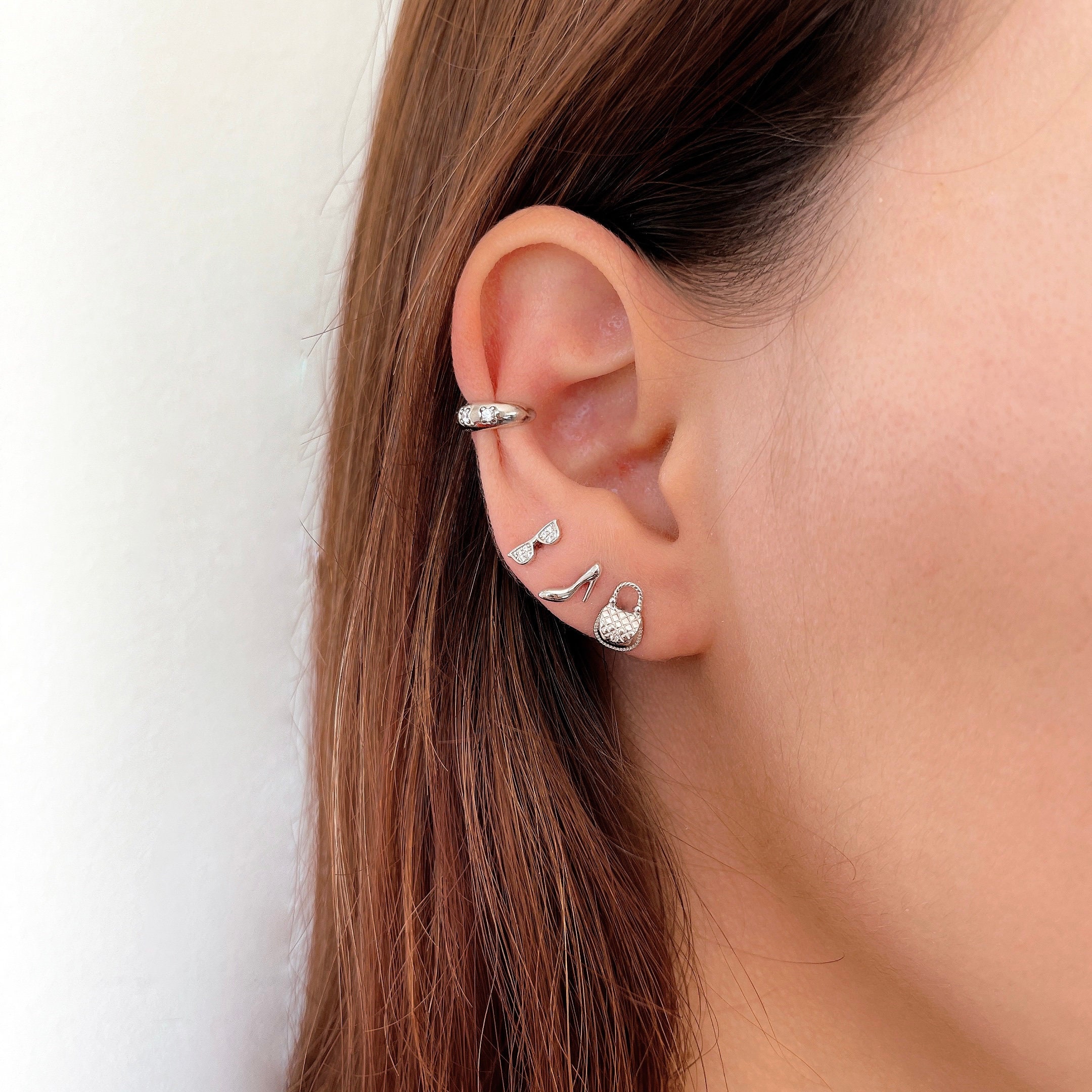 Sterling Silver High Heel Shoe Stud Earrings, Fashion Jewelry - Etsy