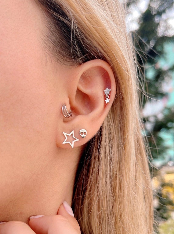 Starburst Stud Earrings with Rope Sterling Silver with Cubic Zirconia Starburst Stud Earrings with Rope Sterling Silver with Cubic Zirconia