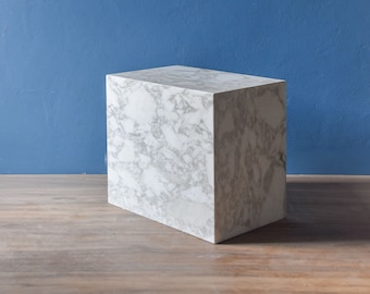 Handmade Calacatta Marble Plinth | Minimalist Side Table