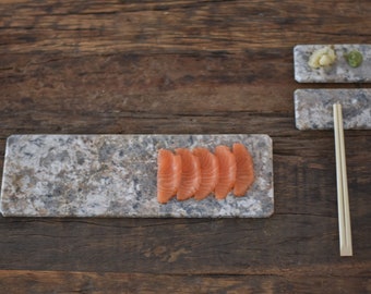 Sashimi/sushi marble kit (plate/board + chopstick rest)
