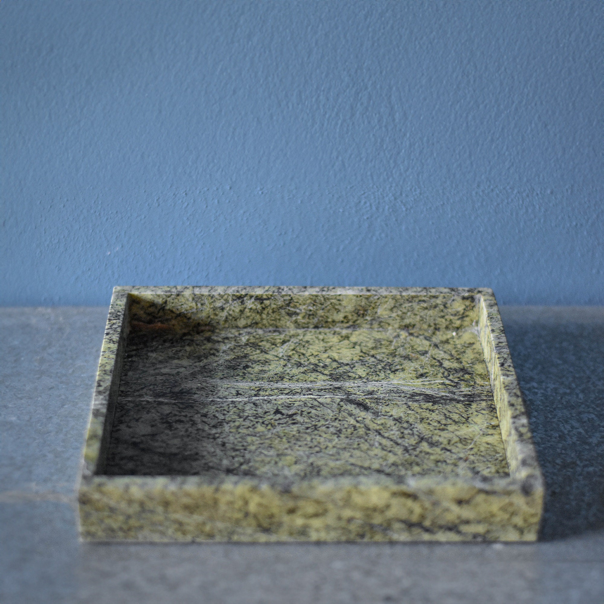 Green Marble Ottoman Tray Stone Bath Organizer for Jewelry Tray or