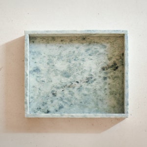 blue marble organizer bathroom set jewellery box Fourre-tout catch all pinta verde marble minimalist cm 22 X 26 marble ottoman tray image 2
