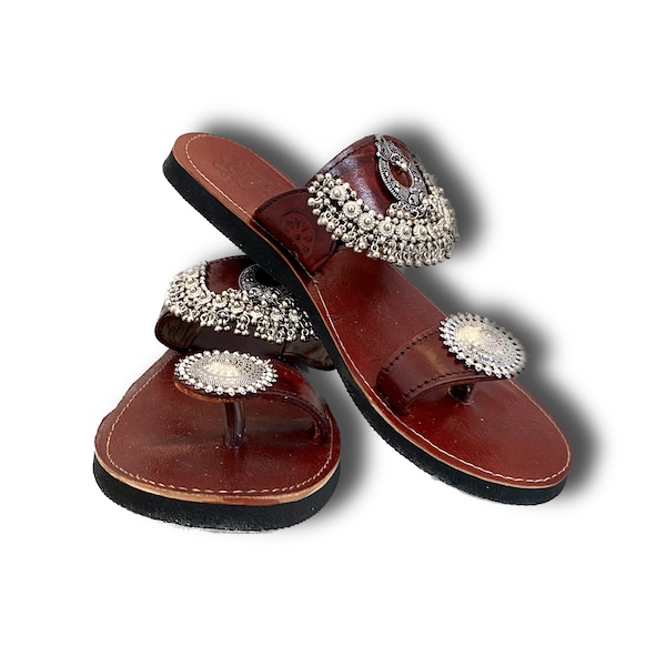 Indian Women Handmade Leather Sandals, Slippers For Women, Indian Flat Sandals, Ethnic wear Slipper,Jaipur Kolhapuri Chappal, Wedding Sandal