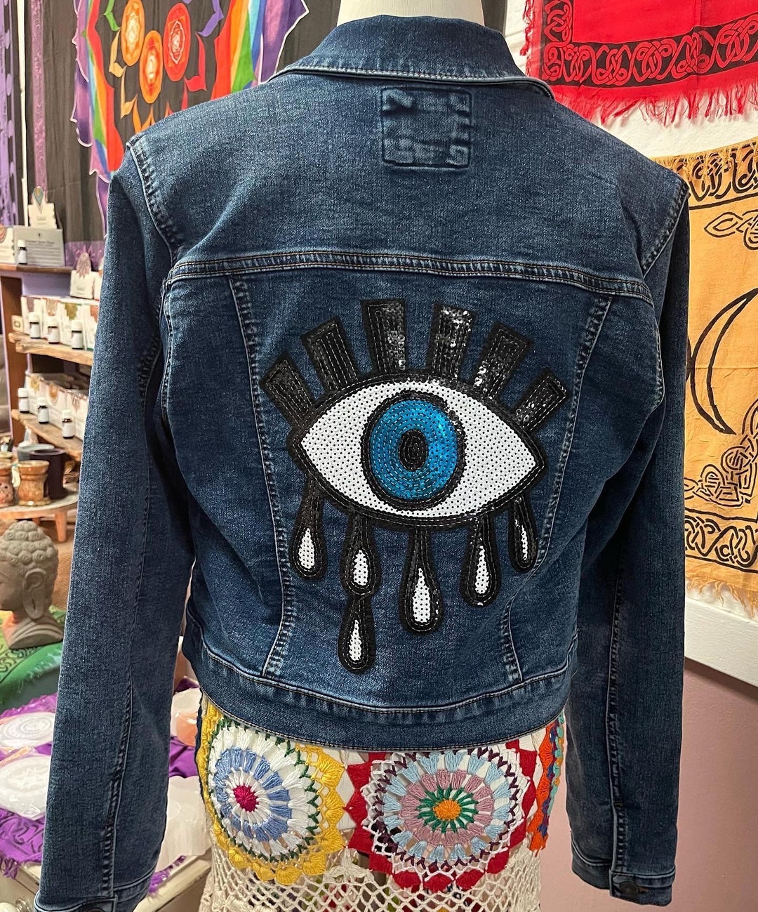 Evil Eye Denim Jacket. Etsy