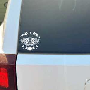 Moth Moon Decal, Magic Car Decal, Moth Car Decal, Witchy Decal, Gifts for Witches, Witchy Laptop Sticker