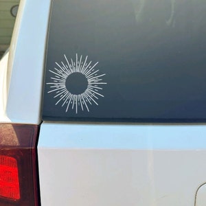 Sun Decal, Boho Car Decal, Sun Ray Car Decal, Witchy Decal, Gifts for Witches, Sun Laptop Sticker