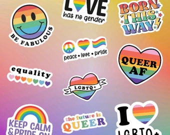 Pride Rainbow Vinyl Sticker Pack, Mystery LGBTQ+ Stickers