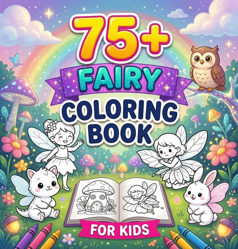 Fairy Coloring Book For Kids 75 Easy Pages With Color Guide digital fairy-coloring-book-for-kids-75-easy-pages-with-color-guide-digital