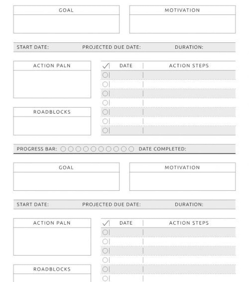 Projected Goal The Goal Tracker - Etsy