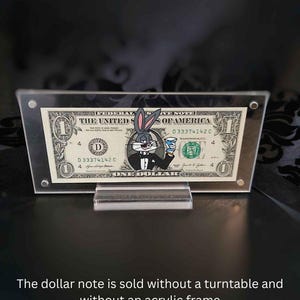 Bugs Bunny - Arte del dollaro | su una vera banconota da un dollaro, regalo originale, opera d'arte dipinta a mano, pezzo unico