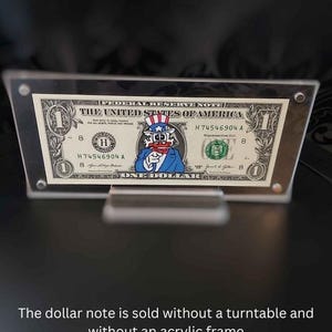 Tío McDuck - Arte del dólar | en un billete de un dólar real, regalo original, obra de arte pintada a mano, pieza única