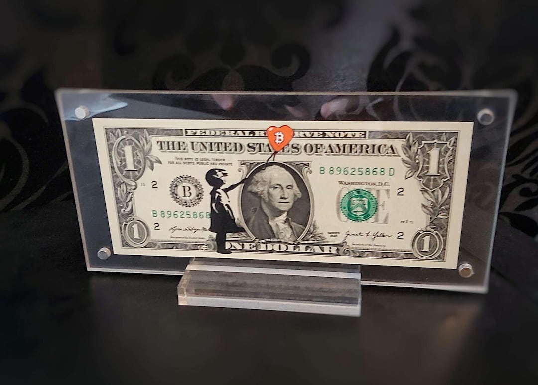 Balloon Girl Bitcoin - Dollar Art | on a Real Dollar Bill, Original Gift,  Hand-painted Artwork, Unique Piece - Etsy