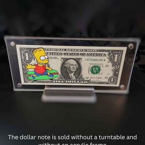 Bart Simpson - Los Simpson Dollar I Dollar Art I en dólar real, Regalo original, obra de arte pintada a mano, pieza única