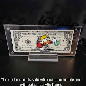 Miner McDuck - Dollar Art | on a real Dollarnote, Original gift, hand-painted artwork, unique piece