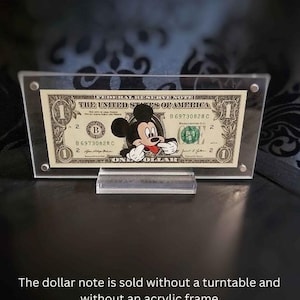 Sassy Mickey M. - Dollar Art | on a real dollar bill, original gift, hand-painted artwork, unique piece
