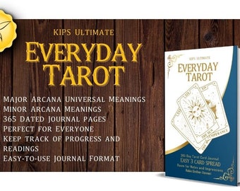 Tarot Journal Everyday Notebook for Beginners Three Card 365 Day Draw. Gift for Witches