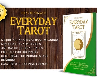Tarot Journal Everyday Notebook for Beginners One Card 365 Day Draw. Gift for Witches