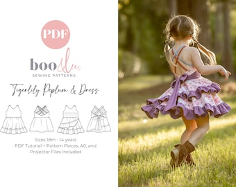 Tigerlily Peplum & Dress PDF Sewing Pattern | Sizes 18 months to 14 years | Twirl Dress Pattern for Children | Girls Dress Pattern