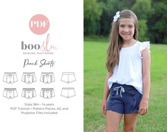 Knit Shorts Sewing Pattern | Scallop & Ruffle Options (PDF Pattern)