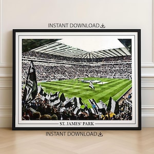 Newcastle United Digital Download, St James Poster, St James' Park, Newcastle United Wall Art, Newcastle Gifts, Newcastle FC Print