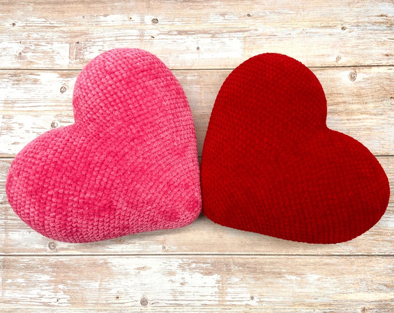 Crochet heart cushion pattern, Amigurumi heart pillow pattern, Crochet love heart cushion