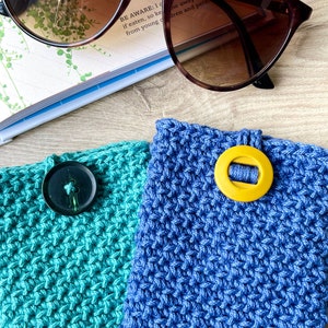 Crochet glasses case pattern, easy crochet pouch pattern for sunglasses and reading glasses