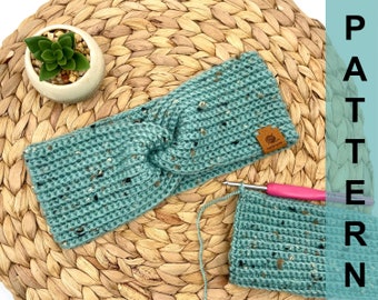 Twist headband crochet pattern, Twist ear warmer crochet pattern, Ribbed stitch crochet headband, Twisted crochet headband