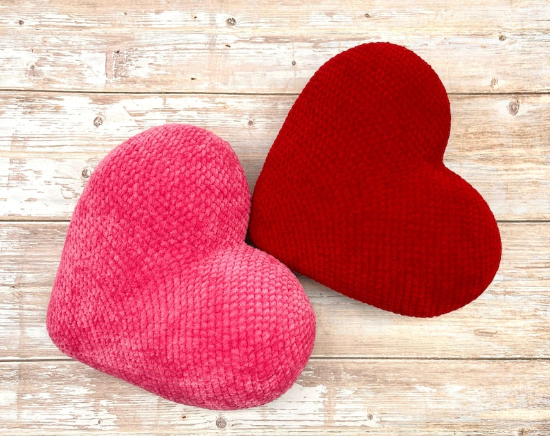 Crochet heart cushion pattern, Amigurumi heart pillow pattern, Crochet love heart cushion